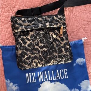 MZ Wallace Quilted Crossbody Bag in Black and Tan